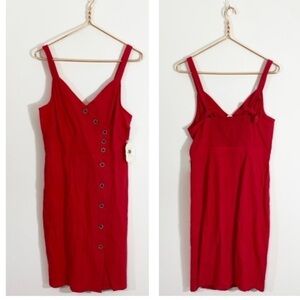 Altar’d State NWT Medium Red‎ Button Front Detail Midi Dress